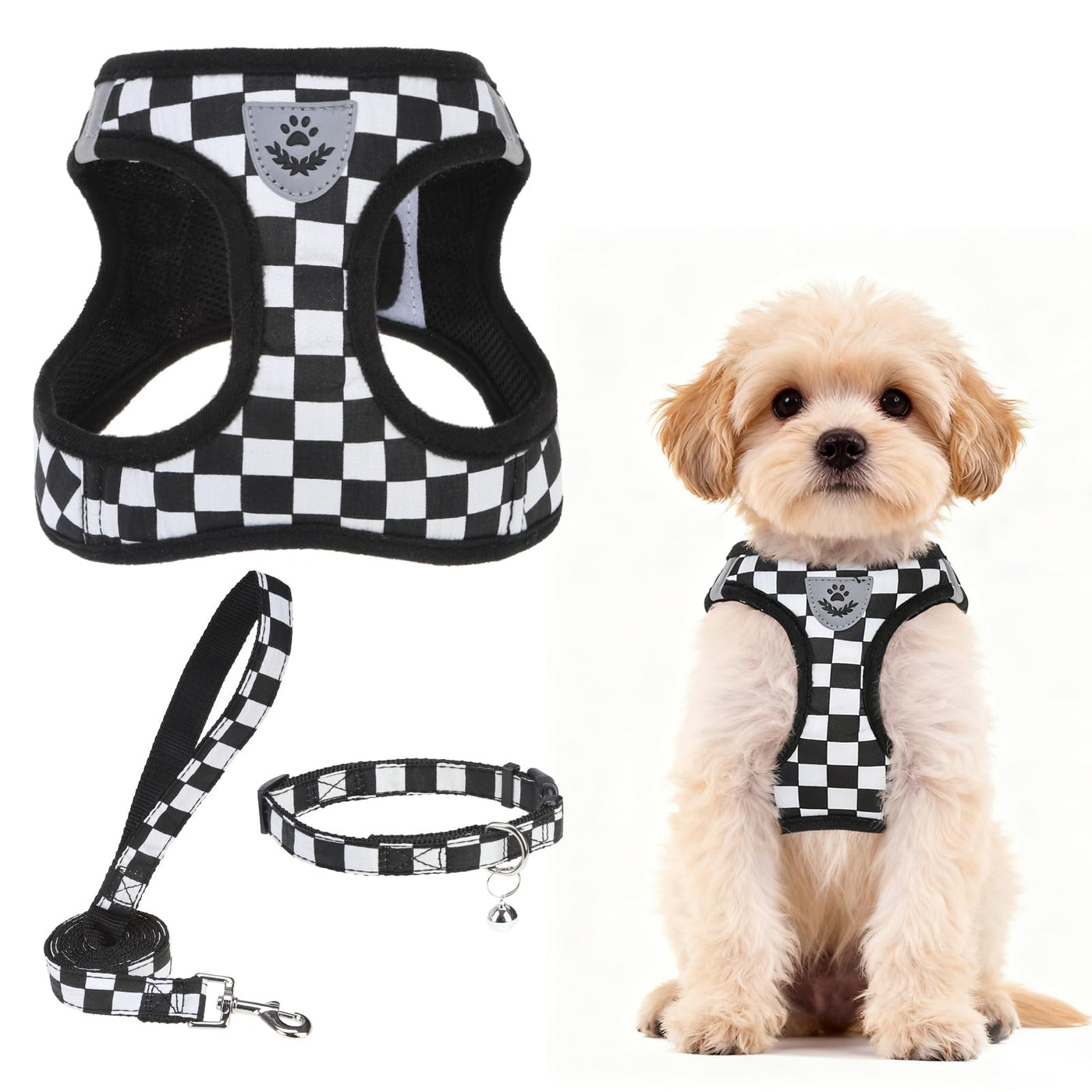 Adjustable No-Pull Dog & Cat Harness Leash Set