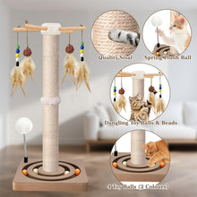 25-Inch Sisal Cat Scratching Post with Ball Track Toy