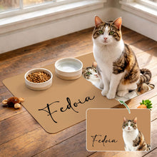 Personalized Quick-Dry Pet Feeding Mat with Photo & Name