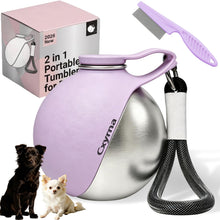 2-in-1 Stainless Steel Dog Water Bottle with Bowl