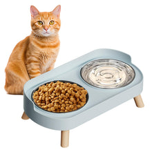 Raised Cat Food & Water Bowl Set for Indoor Cats