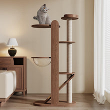 Minimalist Tall Cat Tree with Space Capsule Bed