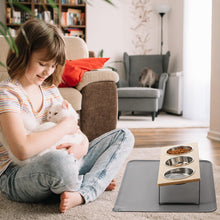 Upgraded Elevated Cat Bowls with Non-Slip Feeding Mat