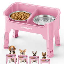3-in-1 Adjustable Elevated Dog Bowl Stand with Lick Plate