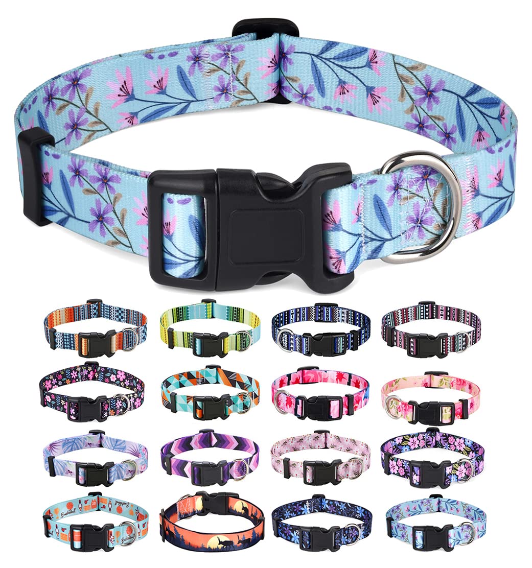 Bohemian Floral Adjustable Dog Collar for All Sizes