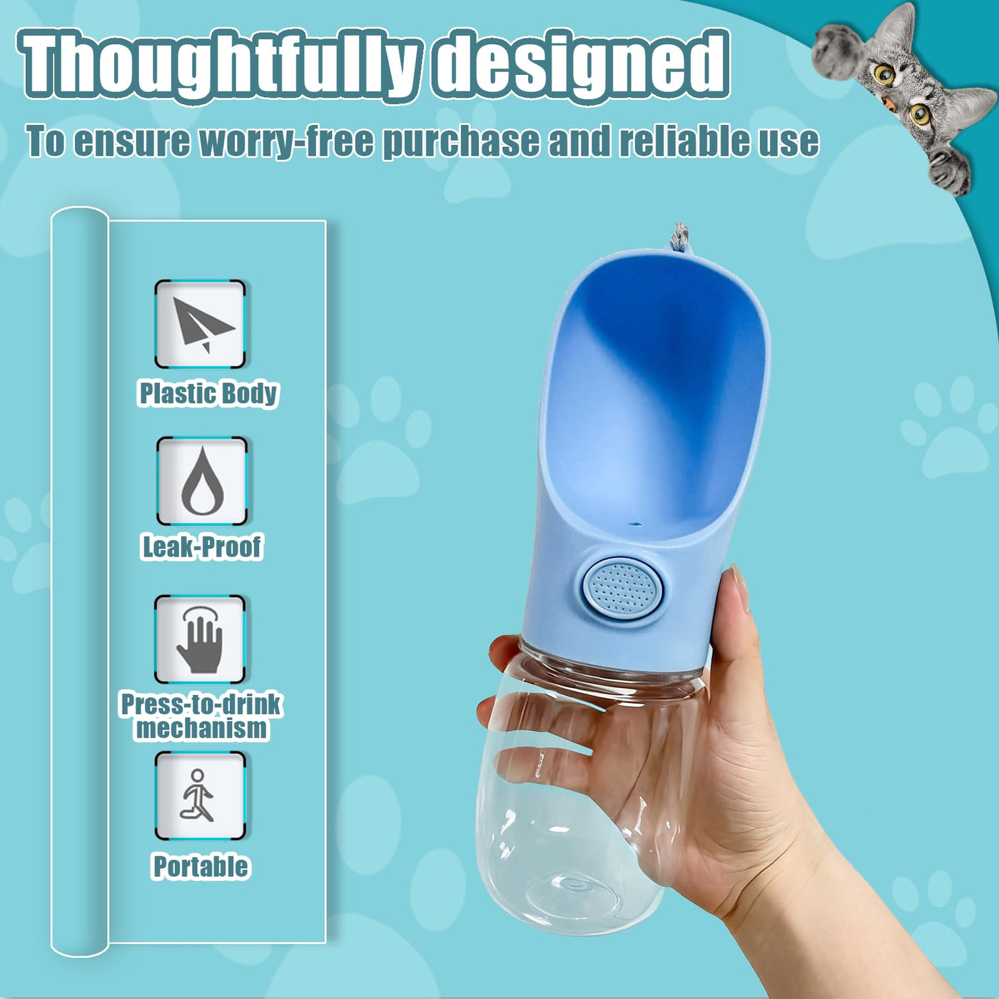 Leak-Proof Portable Dog & Cat Travel Water Bottle