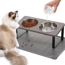 Upgraded Elevated Cat Bowls with Non-Slip Feeding Mat