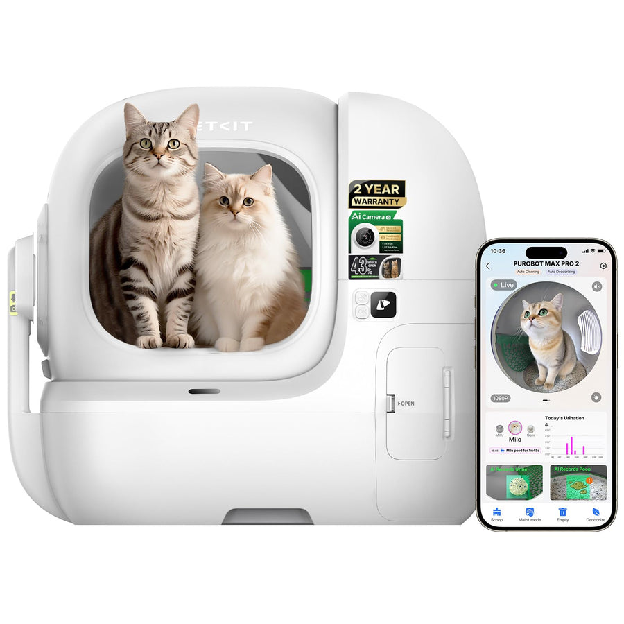Smart Self-Cleaning Cat Litter Box with AI Camera
