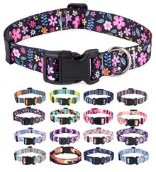Bohemian Floral Adjustable Dog Collar for All Sizes