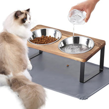 Upgraded Elevated Cat Bowls with Non-Slip Feeding Mat