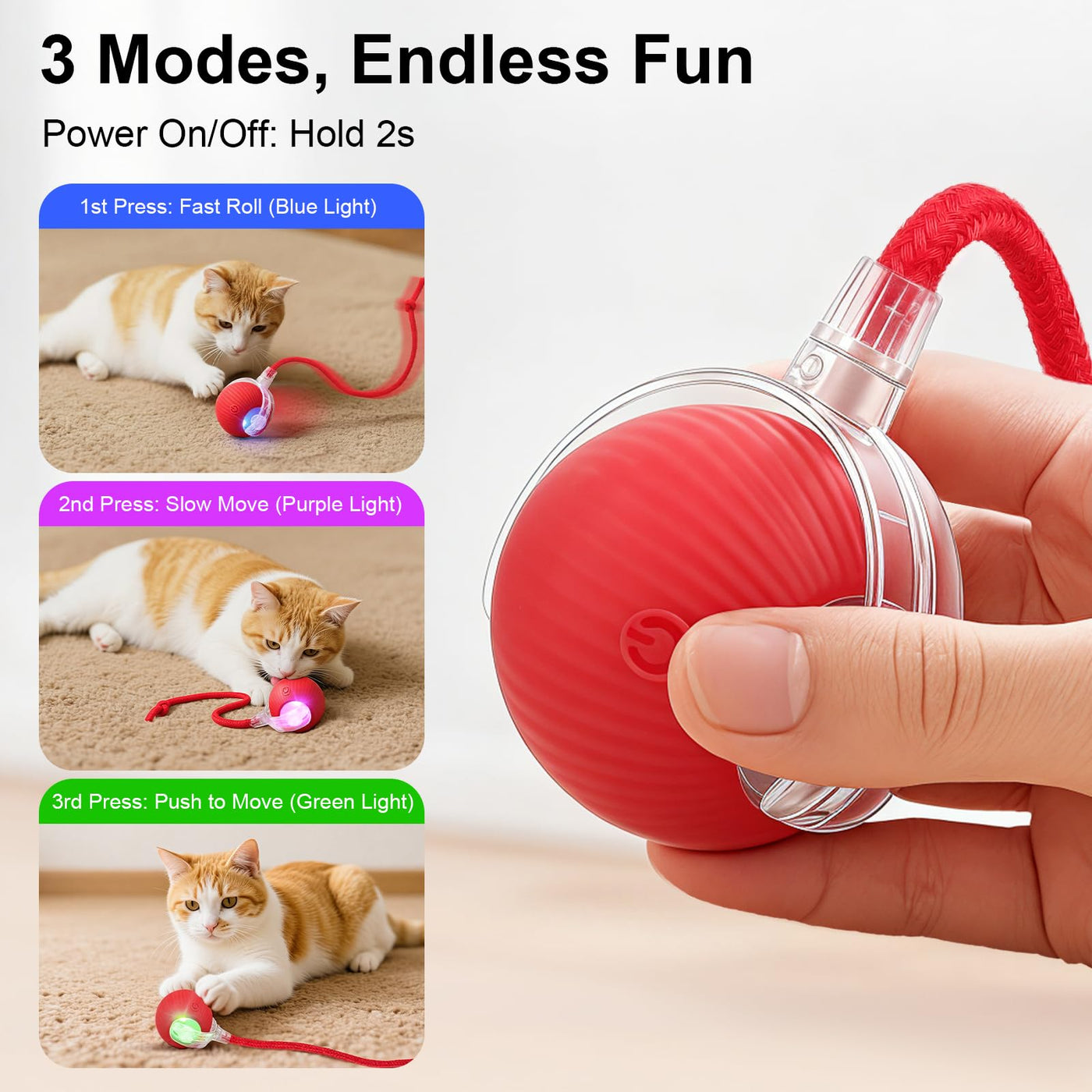 Automatic Rolling Cat Ball Toy for Interactive Play