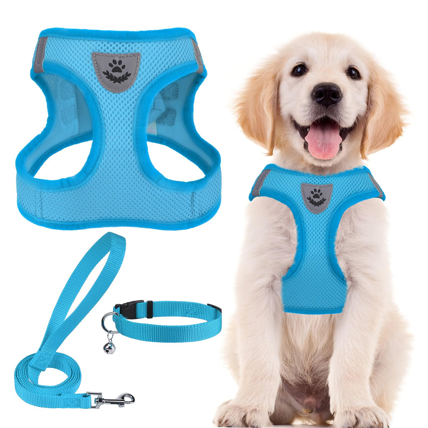 Adjustable No-Pull Dog & Cat Harness Leash Set