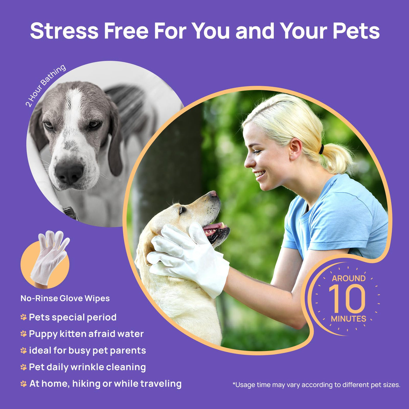Deodorizing Grooming Glove Wipes for Dogs & Cats