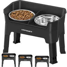 3-in-1 Adjustable Elevated Dog Bowl Stand with Lick Plate