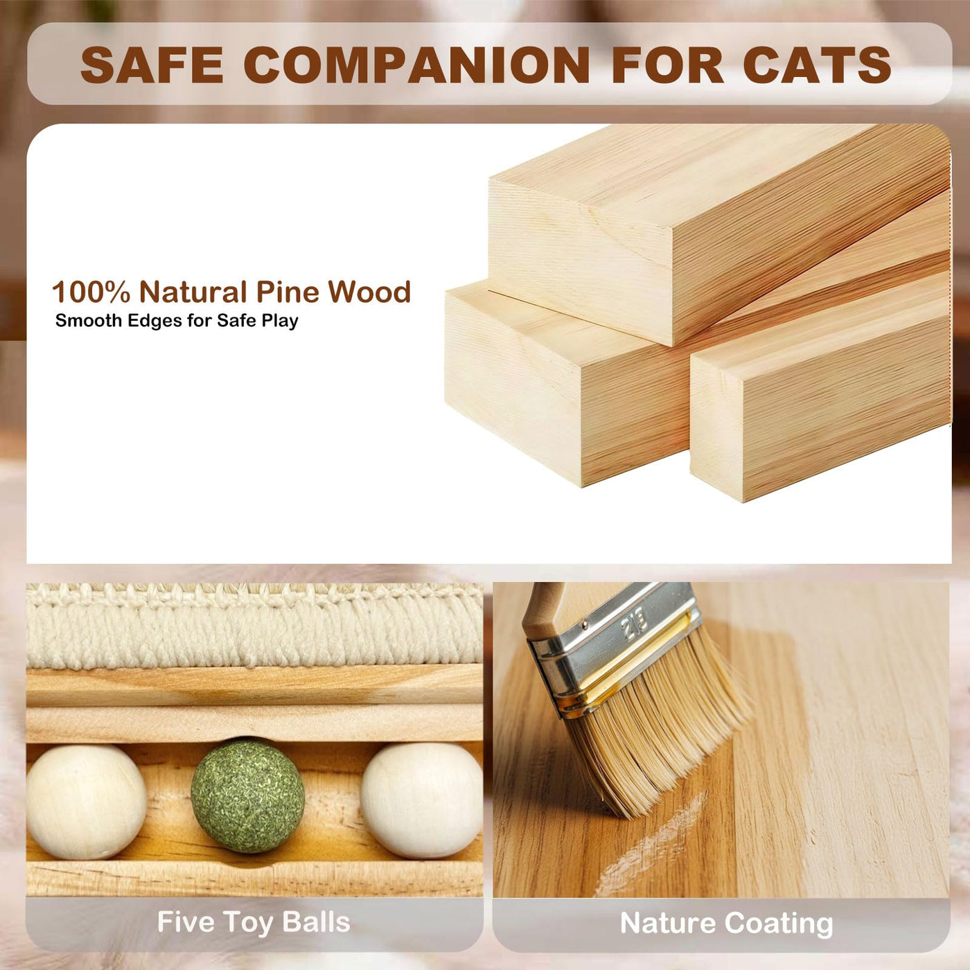Natural Sisal Cat Scratcher Toy with Ball Track
