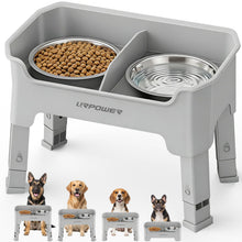 3-in-1 Adjustable Elevated Dog Bowl Stand with Lick Plate