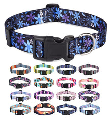 Bohemian Floral Adjustable Dog Collar for All Sizes