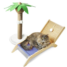 Beach Chair Cat Hammock with Sisal Scratcher & Toy Ball