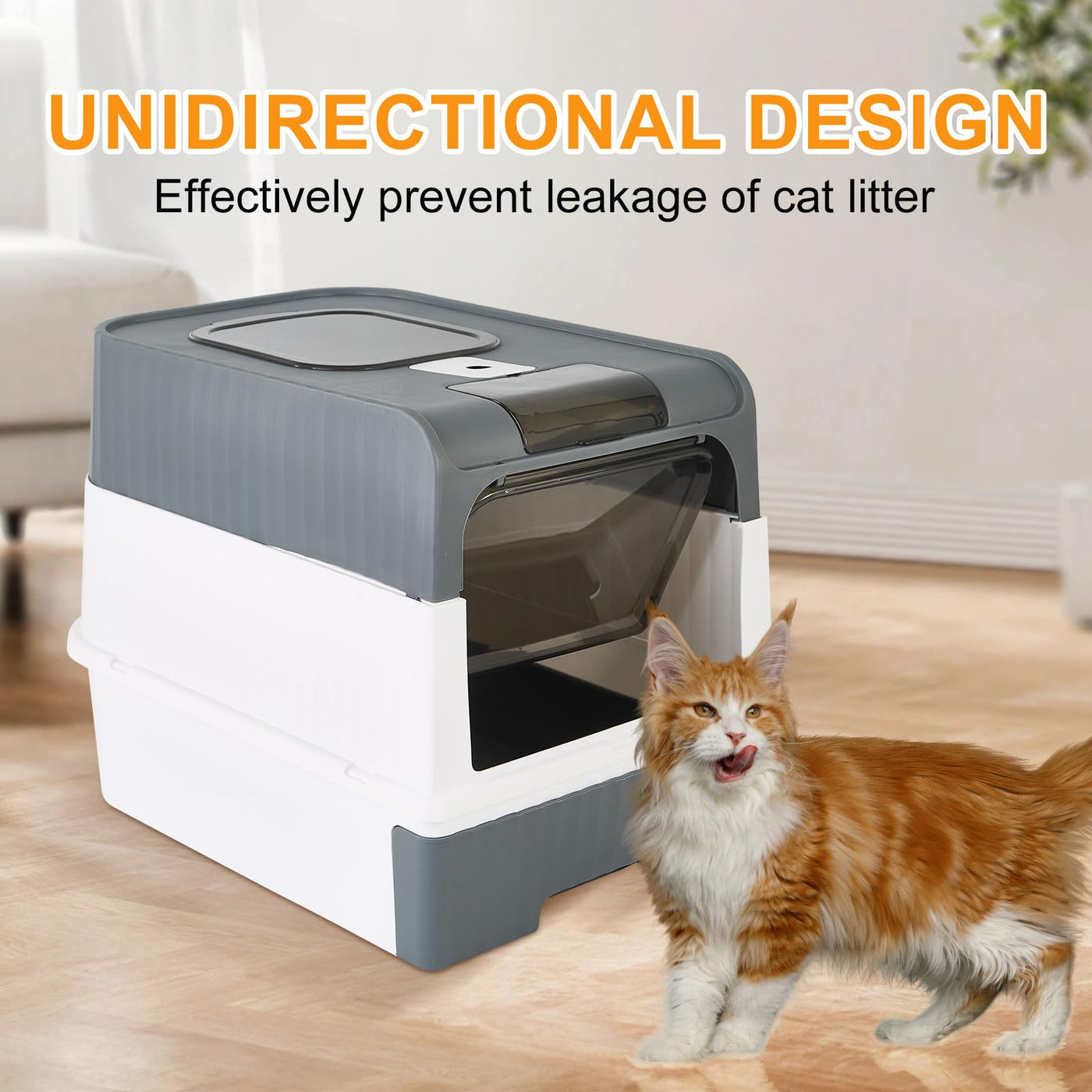 Cat Litter Box Set with Matching Non-Slip Litter Mat
