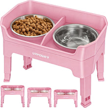 3-in-1 Adjustable Elevated Dog Bowl Stand with Lick Plate
