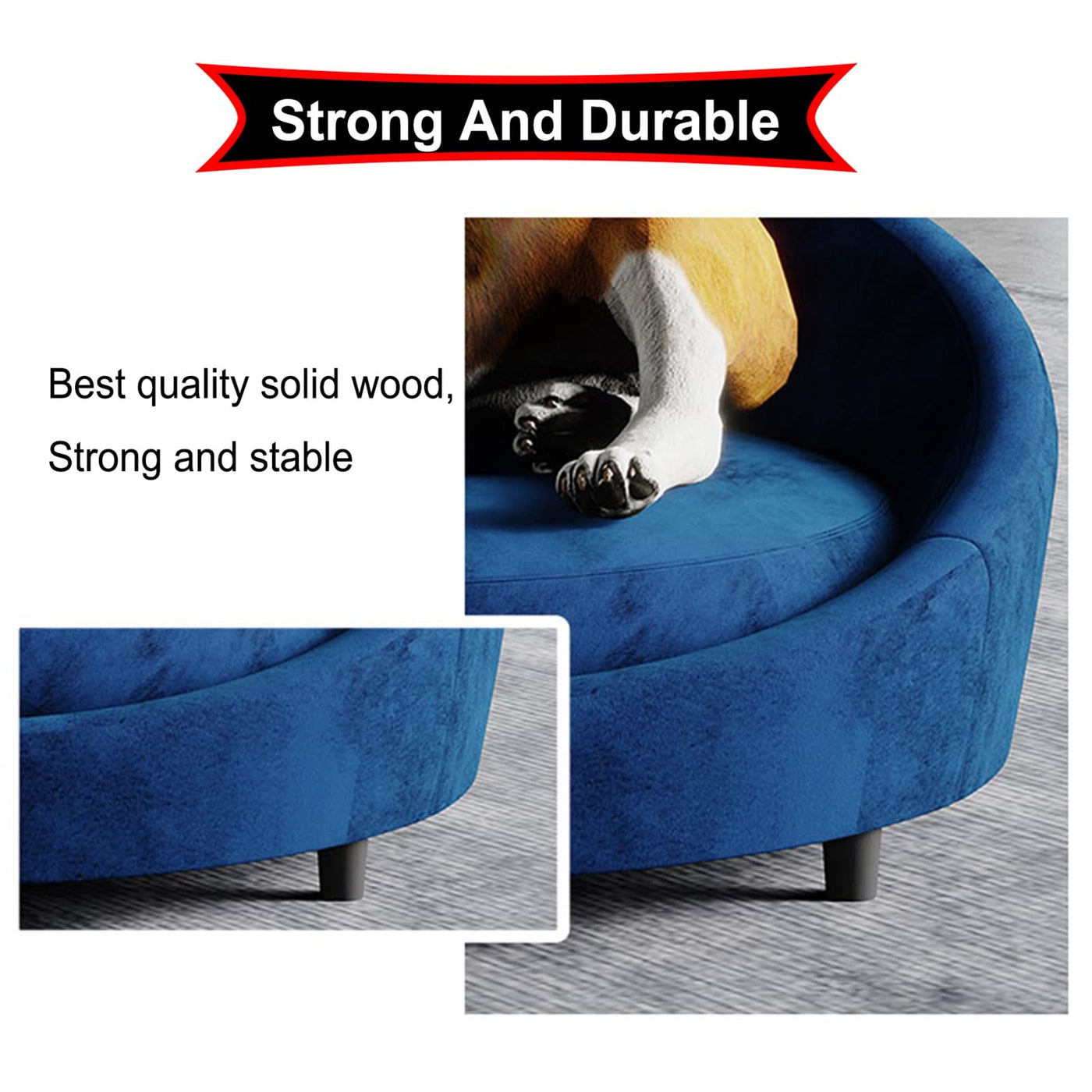 Luxury Velvet Cat & Dog Sofa Bed with Removable Cover