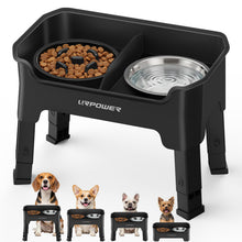 3-in-1 Adjustable Elevated Dog Bowl Stand with Lick Plate
