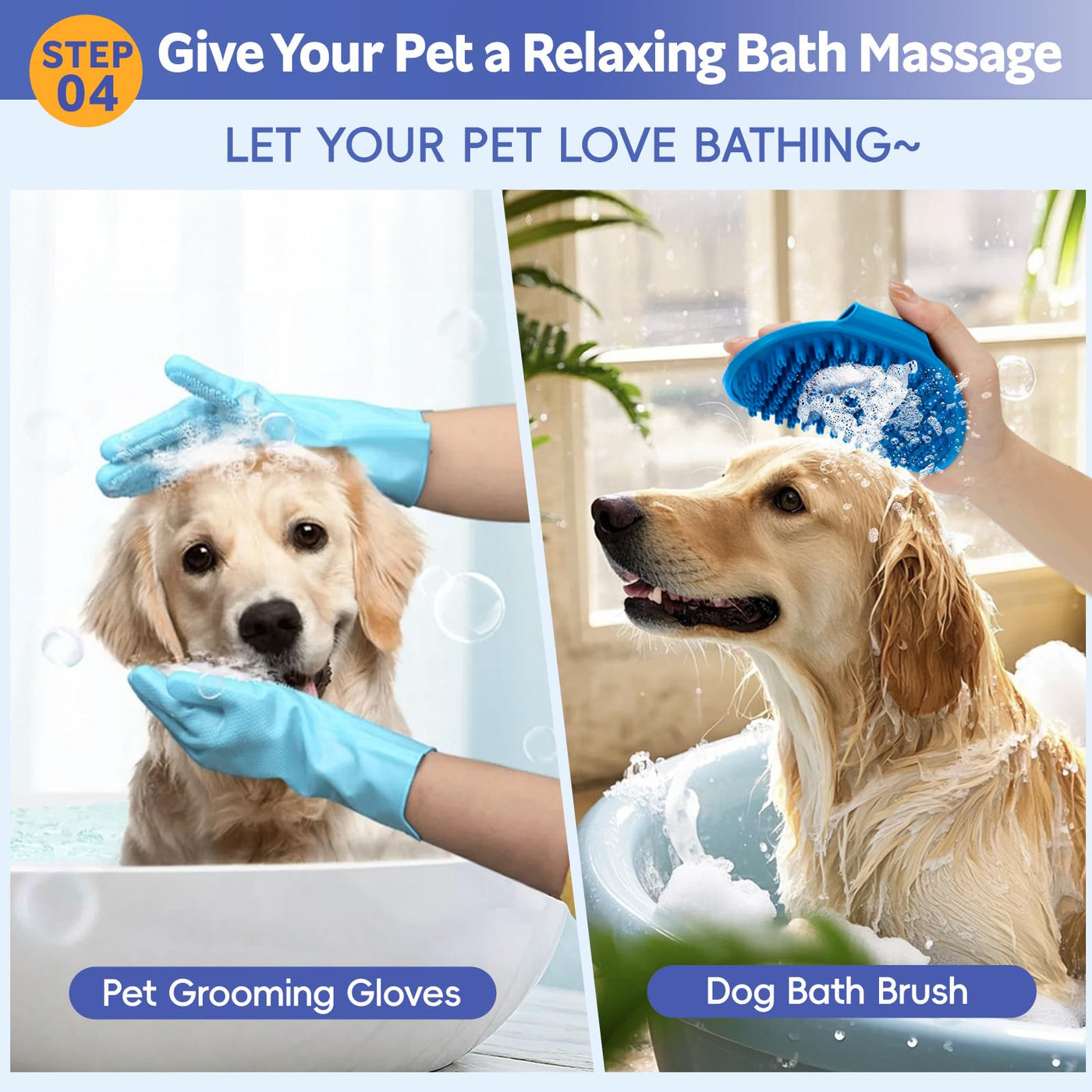Dog & Cat Shedding Brush Grooming Kit with Nail Clipper
