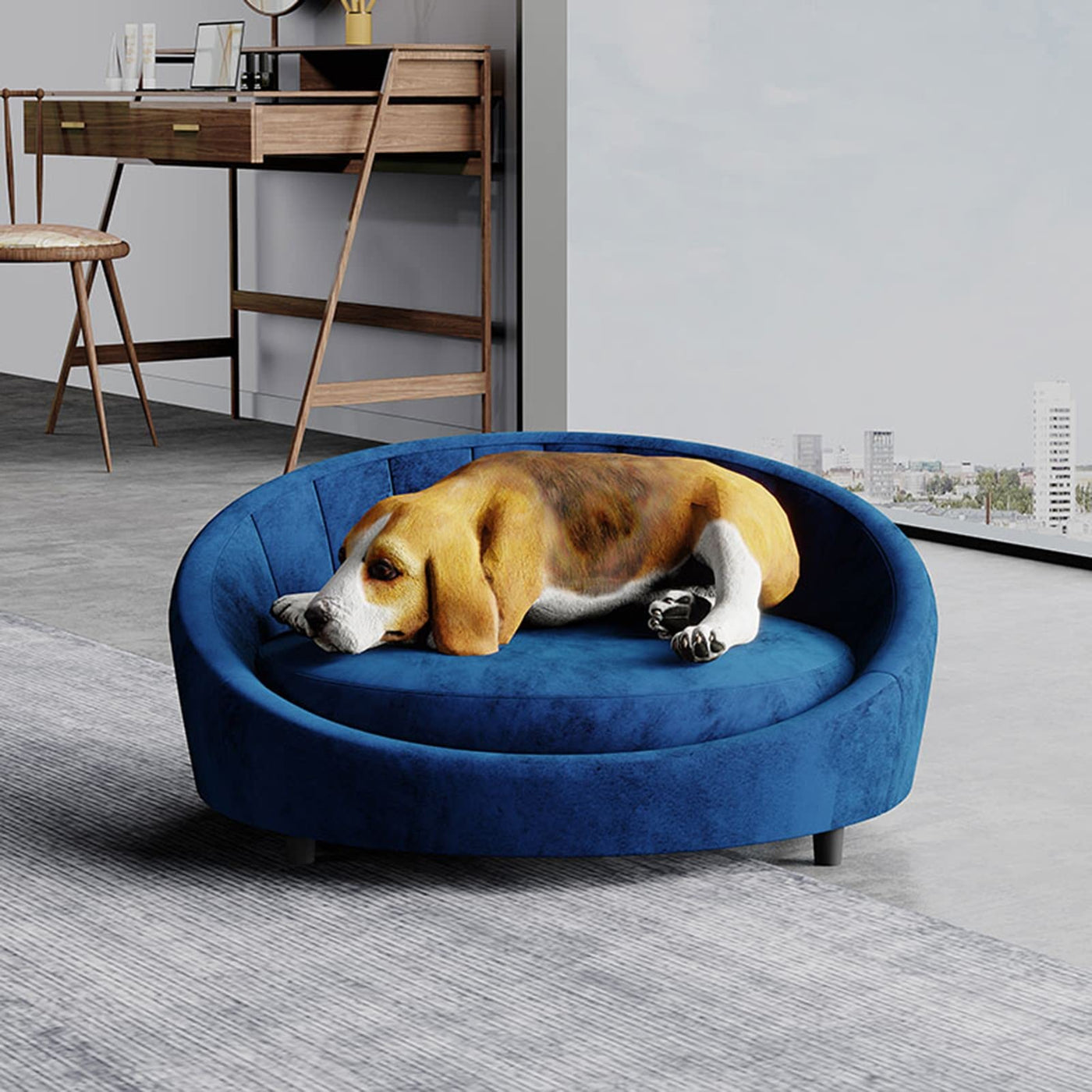 Luxury Velvet Cat & Dog Sofa Bed with Removable Cover