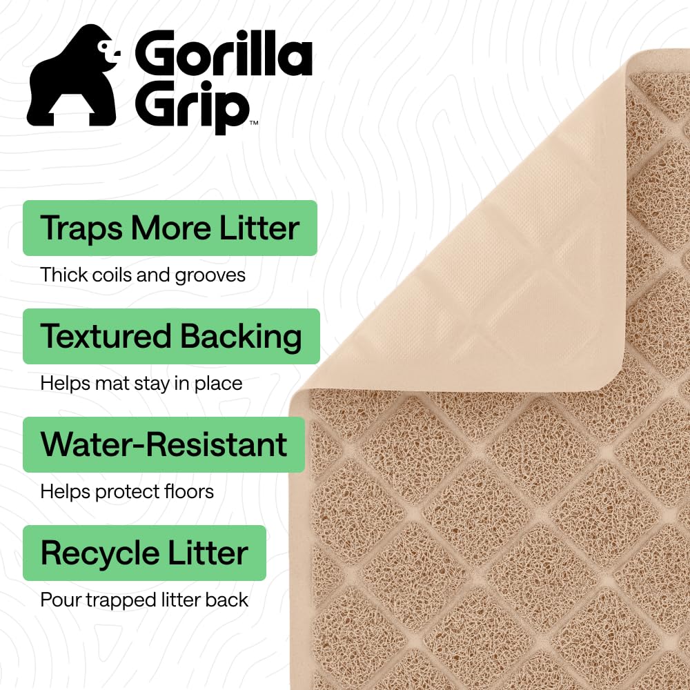 Cushioned Cat Litter Trapping Mat with Deep Grooves