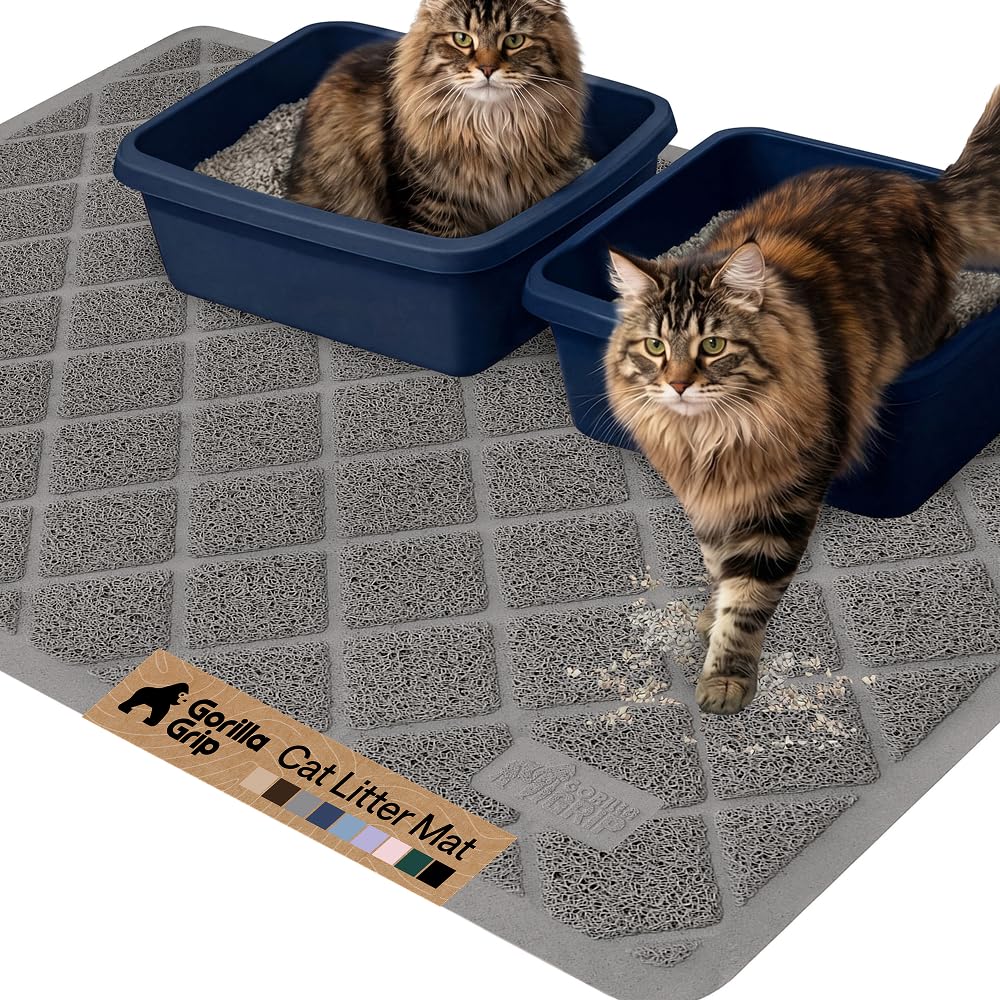 Cushioned Cat Litter Trapping Mat with Deep Grooves