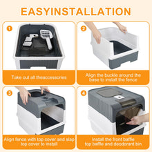 Cat Litter Box Set with Matching Non-Slip Litter Mat