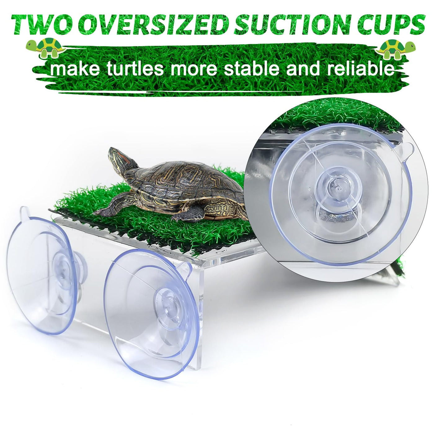 Turtle Basking Platform with Grass Aquarium Ramp