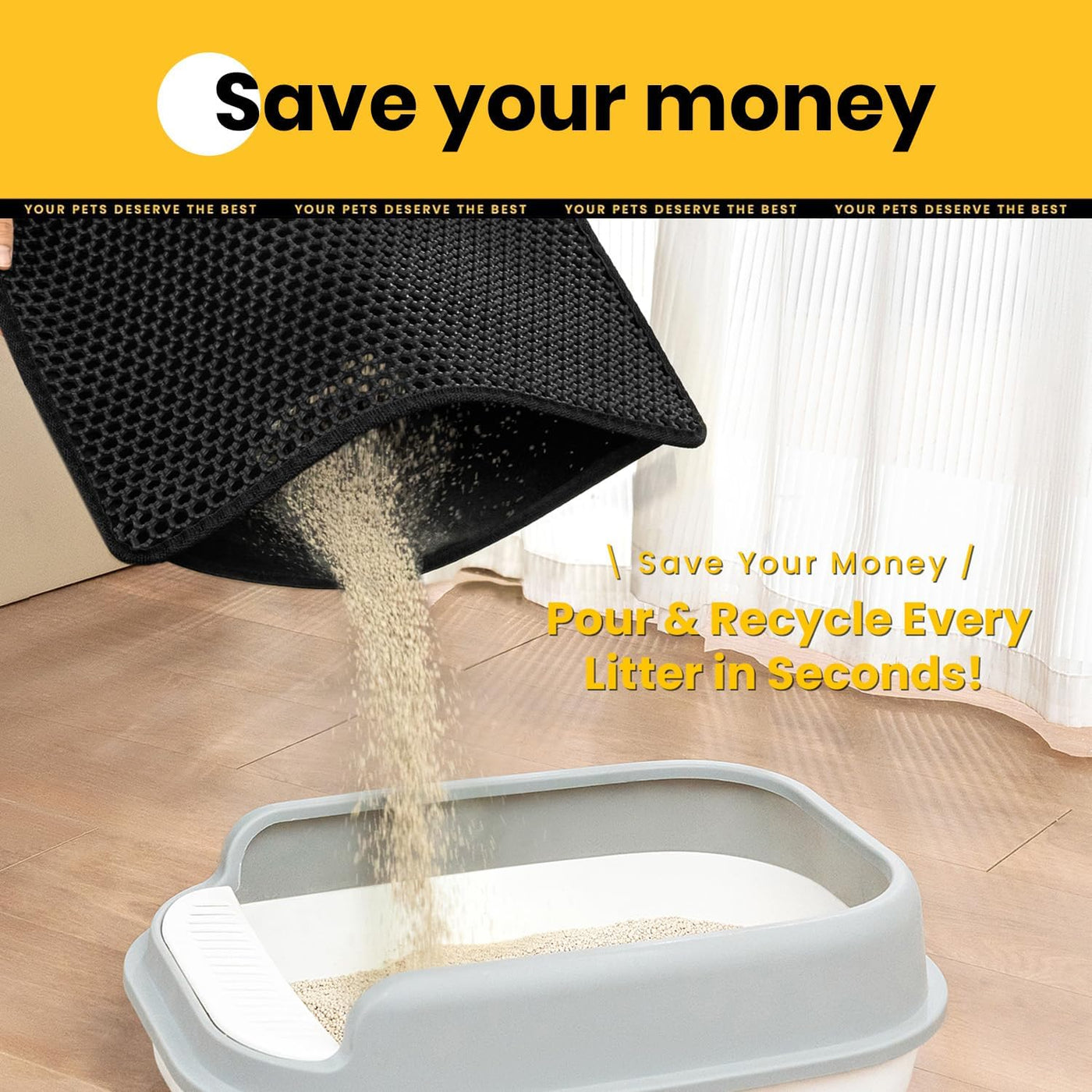 Kitty Litter Trapping Mat for Cat Litter Boxes
