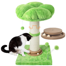 Tall Cat Scratching Post with Toy Ball & Self-Groomer