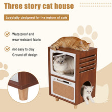 Retro TV-Style 2-Tier Cat Activity Center with Scratcher