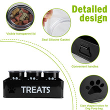Airtight Metal Dog & Cat Treat Jar Set of 3 for Countertops
