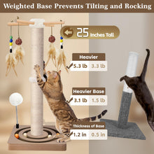 25-Inch Sisal Cat Scratching Post with Ball Track Toy