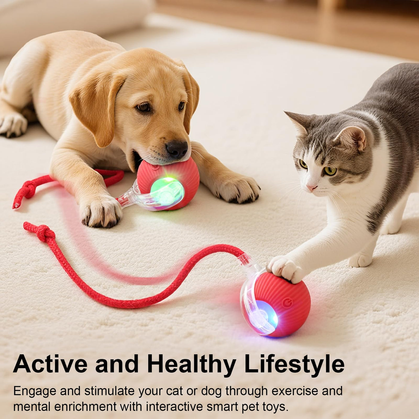 Automatic Rolling Cat Ball Toy for Interactive Play
