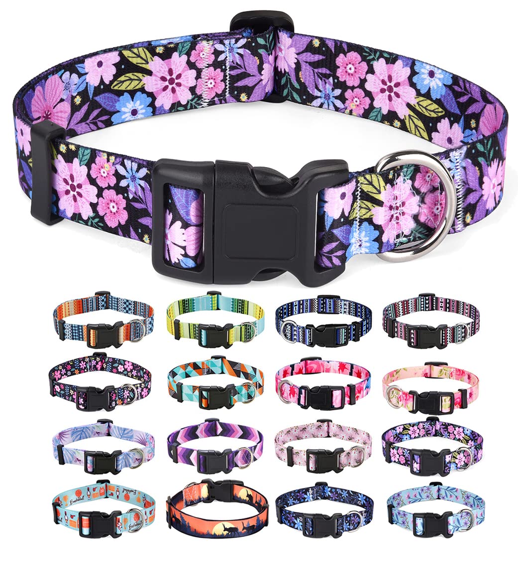 Bohemian Floral Adjustable Dog Collar for All Sizes