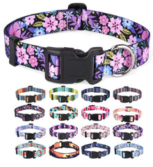 Bohemian Floral Adjustable Dog Collar for All Sizes