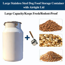 25 lb Stainless Steel Pet Food Storage Bin with Scoop