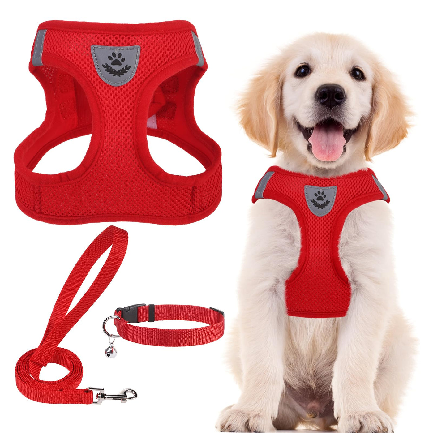 Adjustable No-Pull Dog & Cat Harness Leash Set