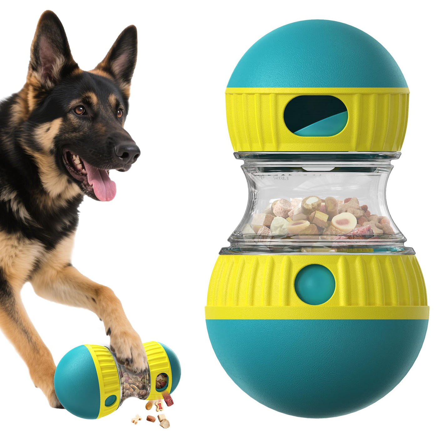 Interactive Dog Treat Dispensing Ball Toy for Play