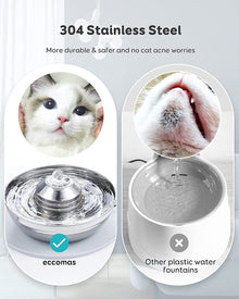2-in-1 Pet Feeder & Stainless Steel Water Fountain