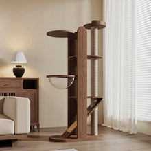 Minimalist Tall Cat Tree with Space Capsule Bed