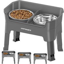 3-in-1 Adjustable Elevated Dog Bowl Stand with Lick Plate