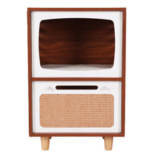 Retro TV-Style 2-Tier Cat Activity Center with Scratcher