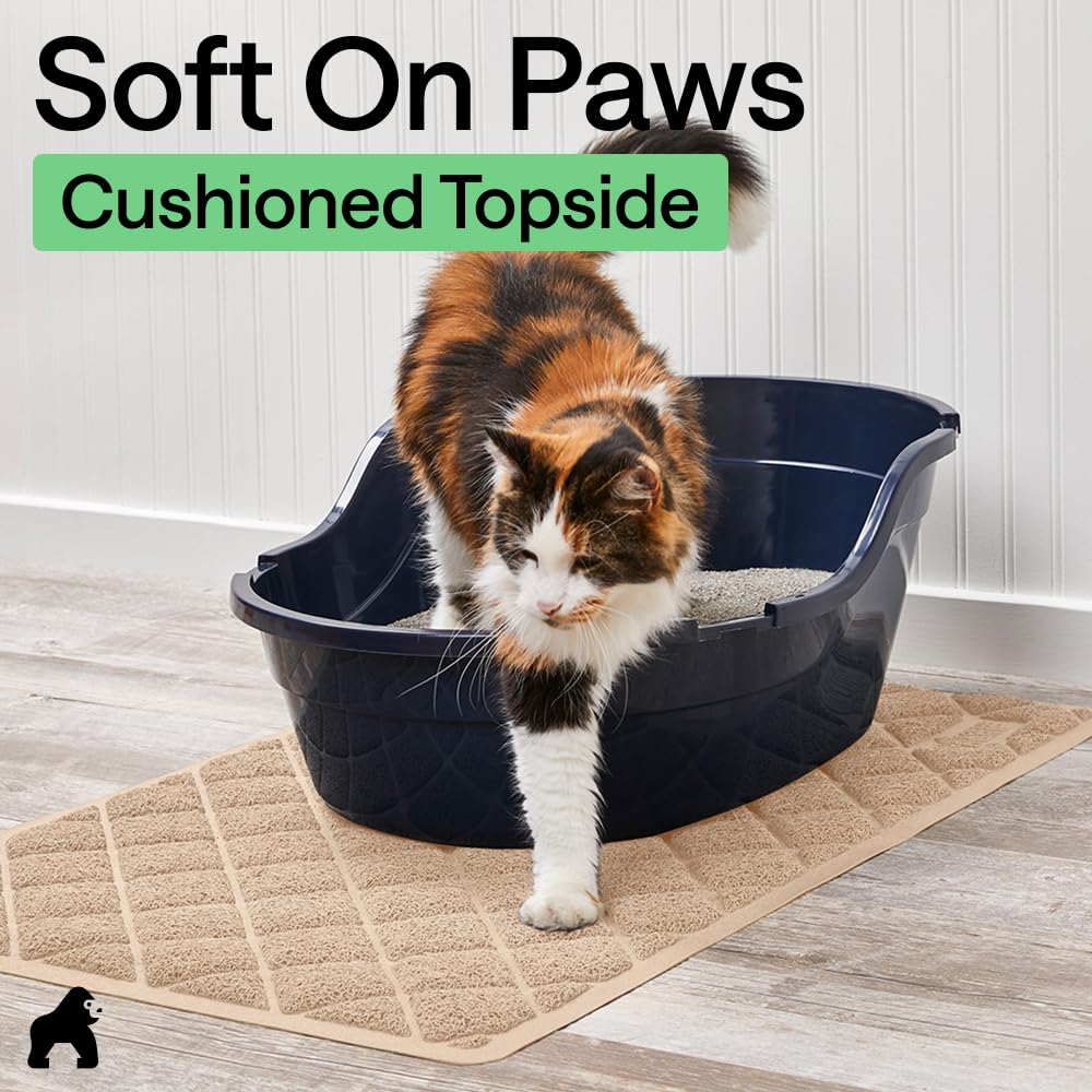 Cushioned Cat Litter Trapping Mat with Deep Grooves