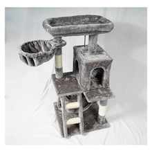 5-Piece Grey Cat Tree Set with Scratcher & Knot Toy