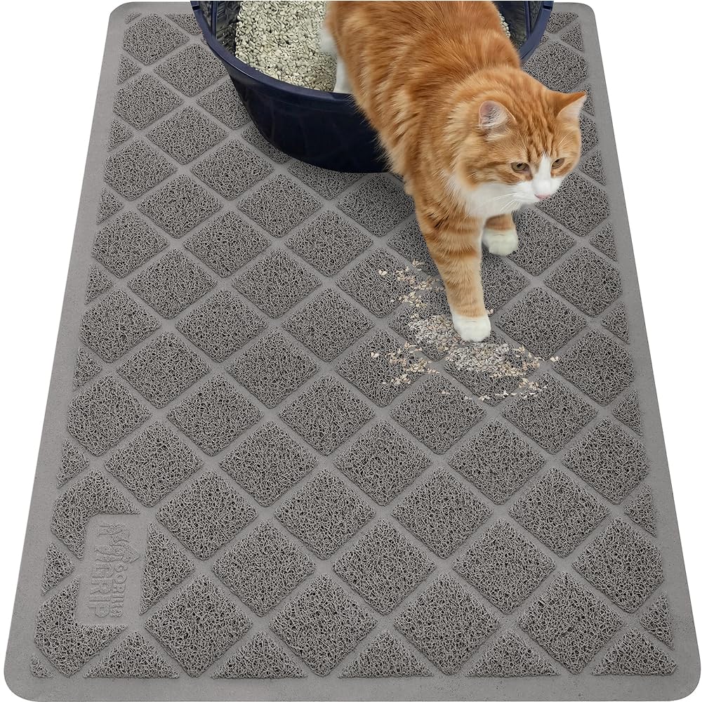 Cushioned Cat Litter Trapping Mat with Deep Grooves